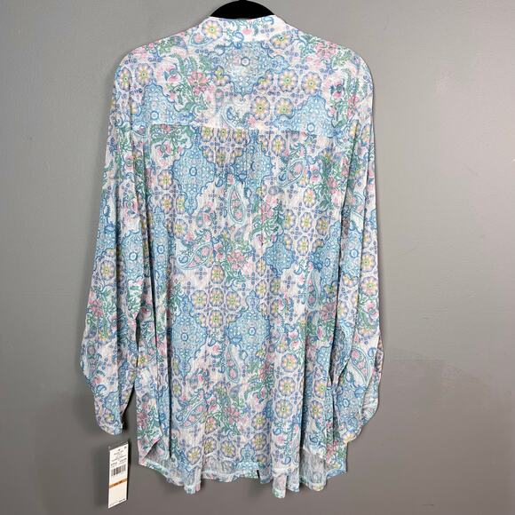 Ruby Rd. top blouse 3x floral pastel colorful light weight NWT - Picture 11 of 15